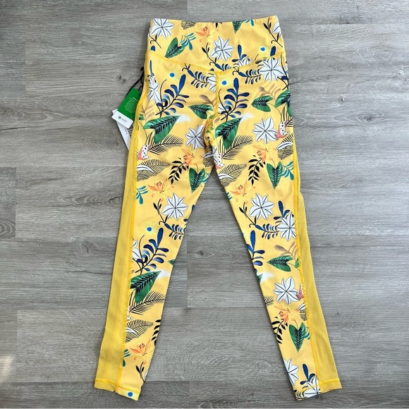 ZYIA Pants - NWT ZYIA Reflective Light Tight Floral Leggings 7/8 Ankle Mesh High Rise 2